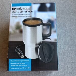 Brookstone Silver Heated Travel Mug